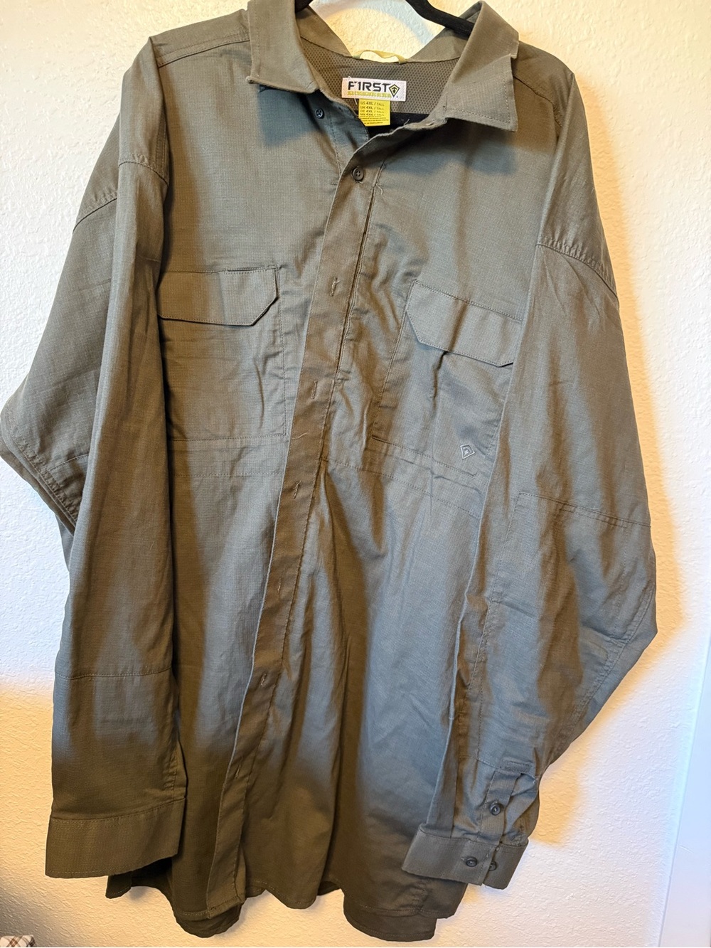 First Tactical Men's Military Field Shirt Jacket in Olive Green